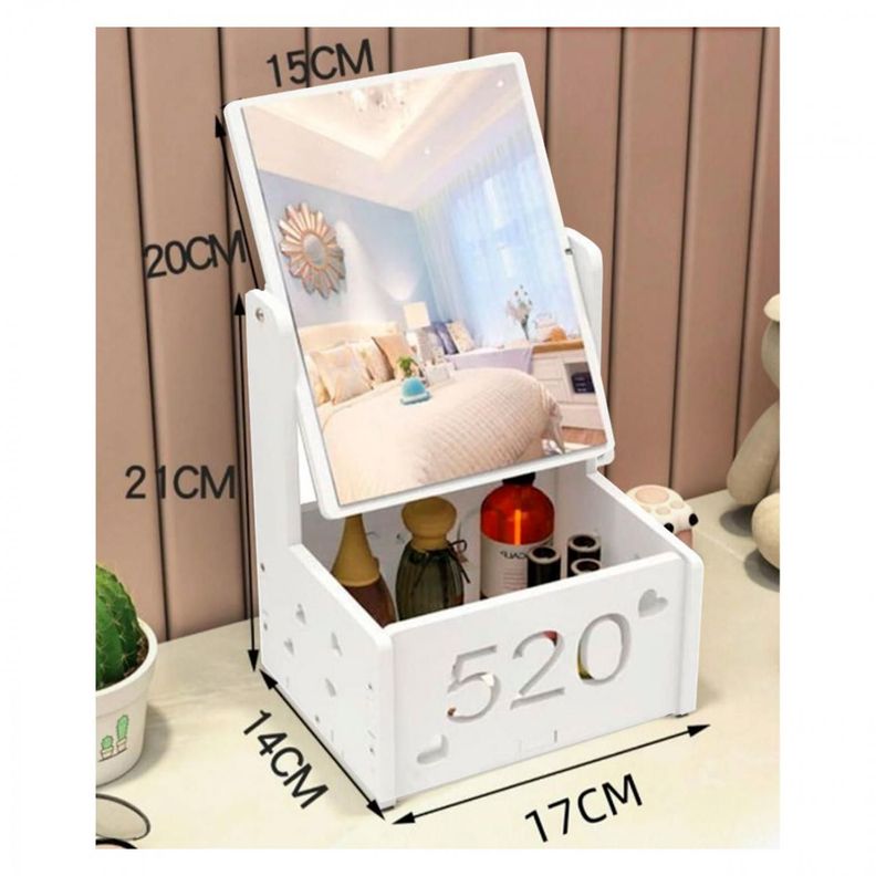 Organizador con Cajón y Espejo Cuadrado Diseño Moderno-1