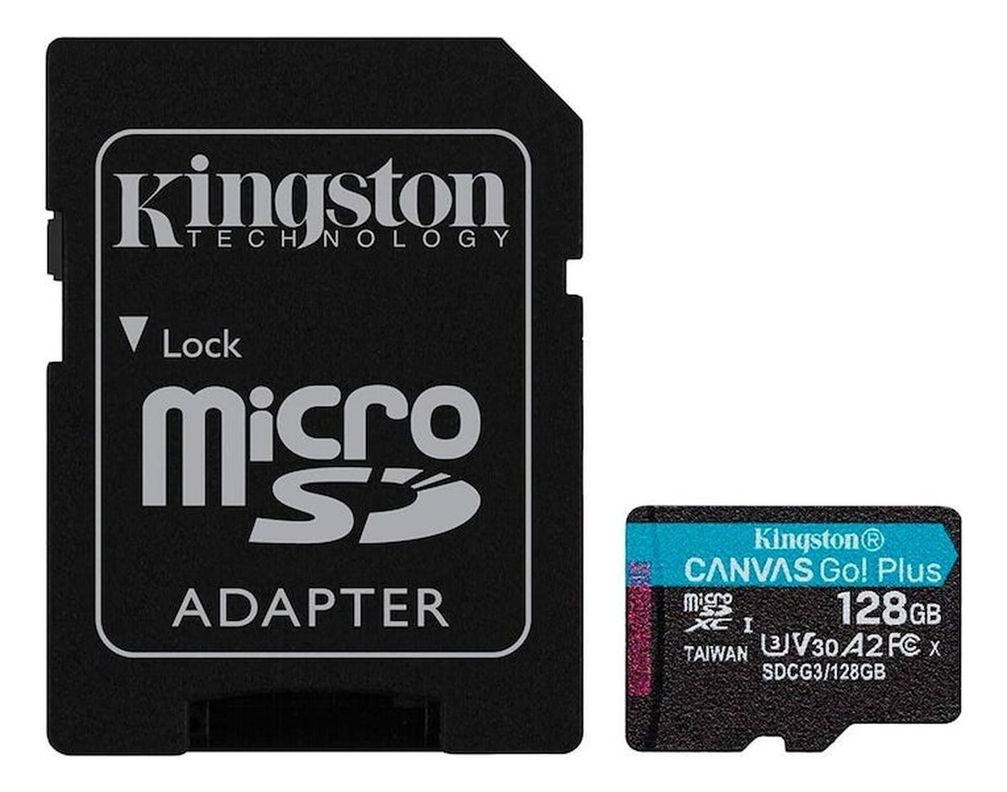 Microsd Kingston 128gb Canvas Go! Plus Uhs-i A2 V30 U3 C10-4