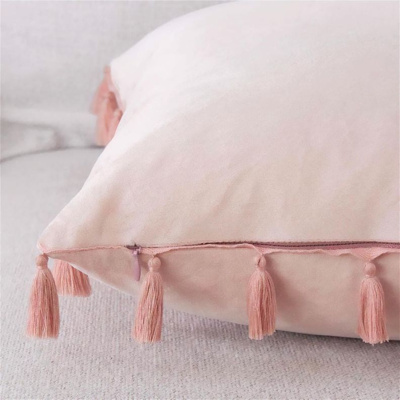 Fundas Para Cojín 45x45 Decorativas Con Borla Rosa Pack 4U-2