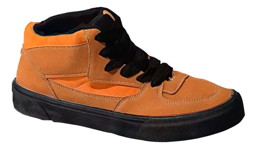Zapatillas Hombre Modelo Skater Caña Alta Naranja 7644-0