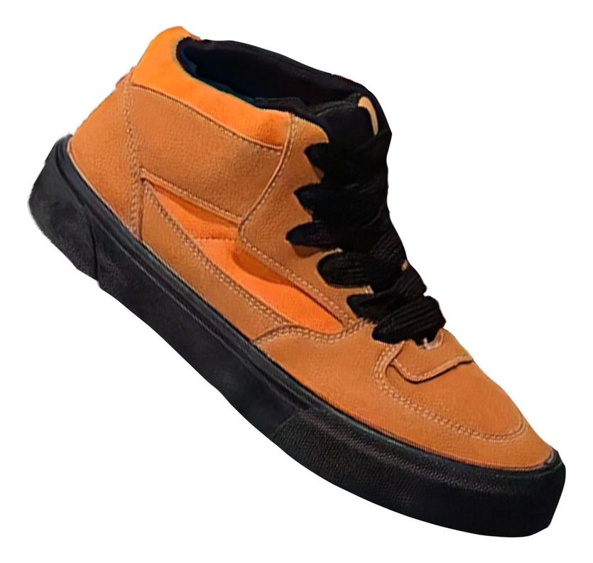 Zapatillas Hombre Modelo Skater Caña Alta Naranja 7644-1