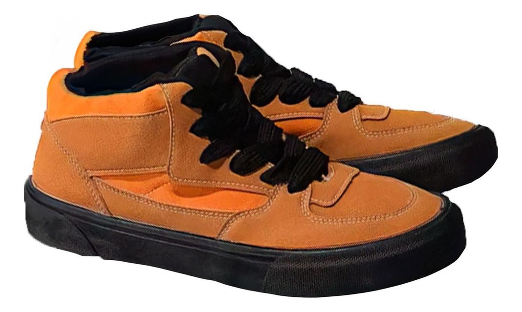 Zapatillas Hombre Modelo Skater Caña Alta Naranja 7644-2
