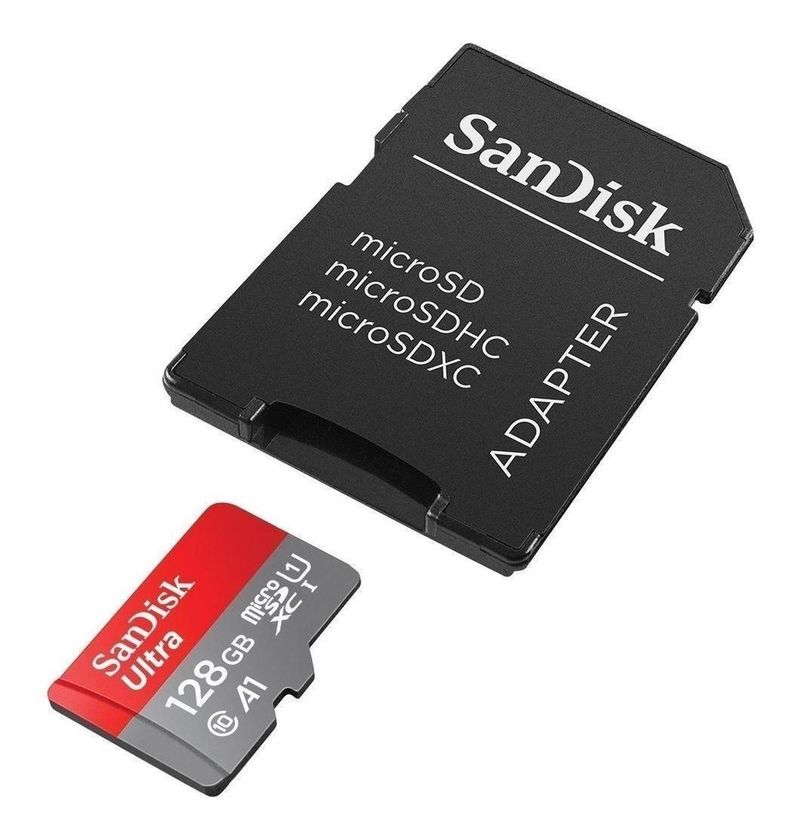 Tarjeta De Memoria Sandisk A1 128gb Ultra Con Adaptador Sd-1