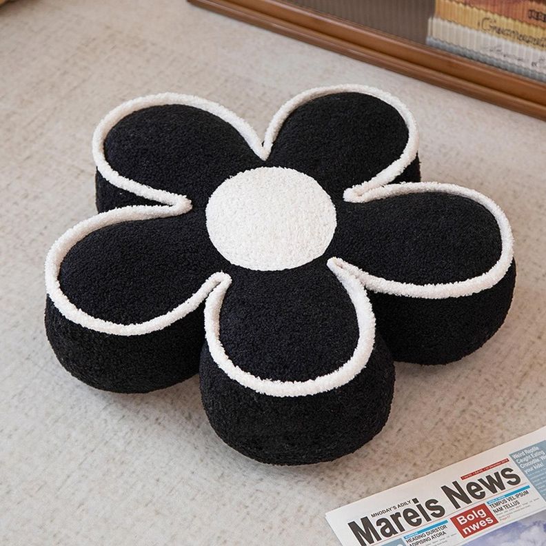Cojín Flor Suave Y Comodo Para Silla Negro-0