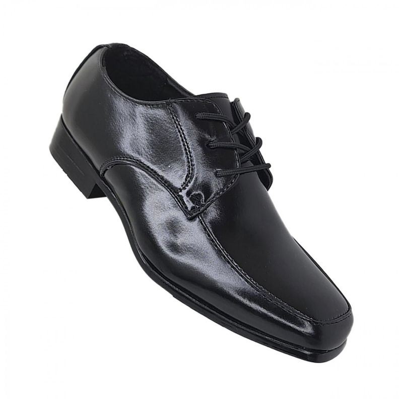 Zapato Formal de Vestir con Cordon Niño 3220 Negro brillante-0