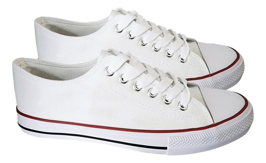 Zapatilla Urbana De Lona mujer Casual - Blanca - 7074-2