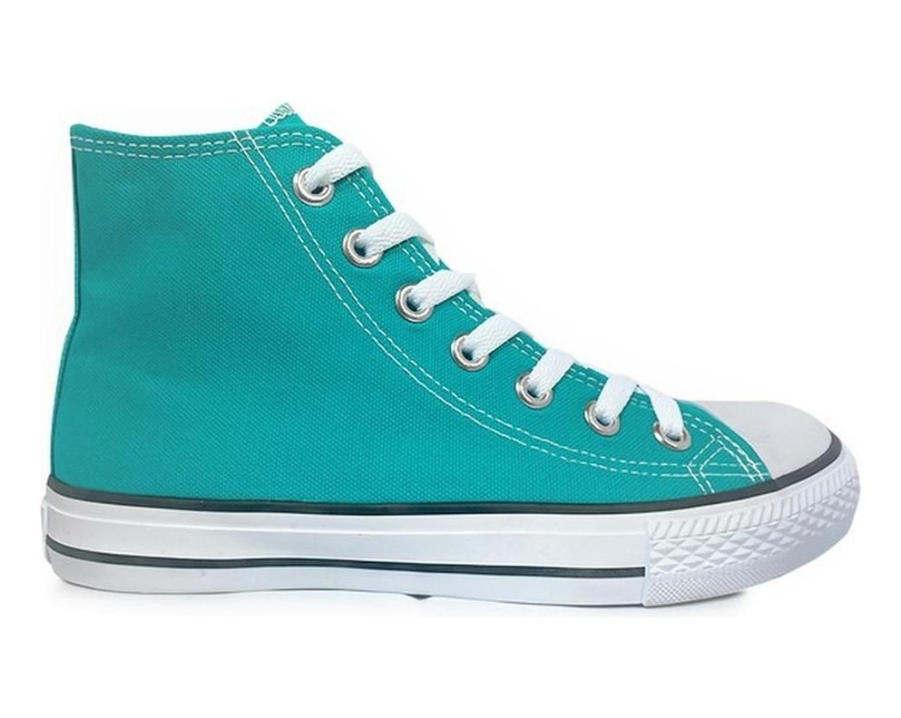 Zapatilla Urbana Infantil De lona Con Caña Turquesa 7199-0