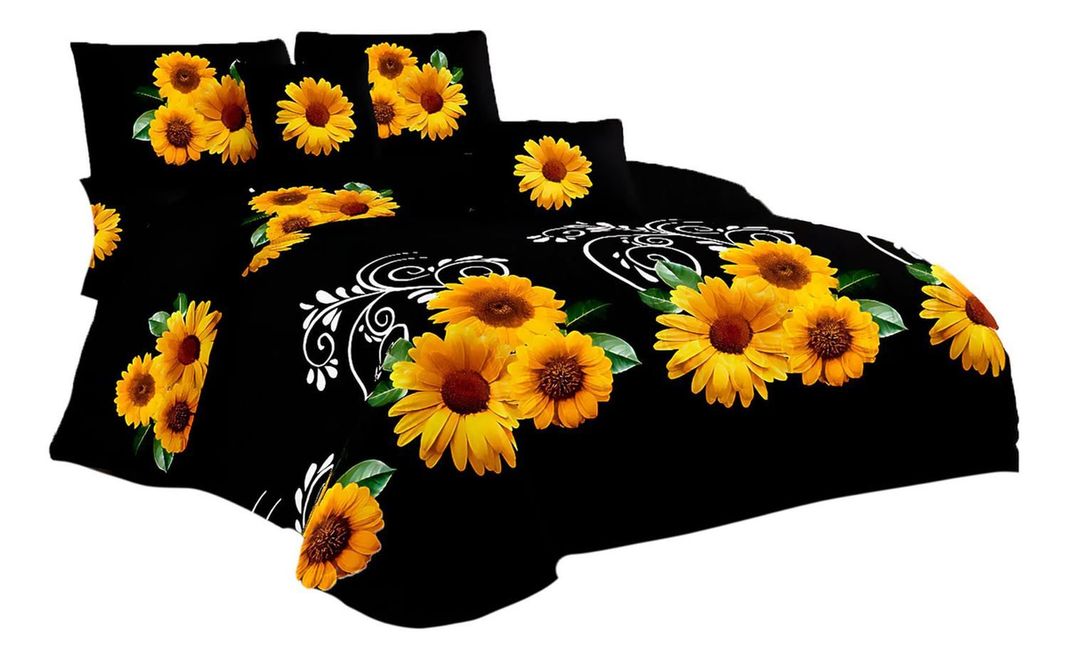Cubre Cama King Quilt 2.5 Plazas Estampado Girasol Negro 655-0
