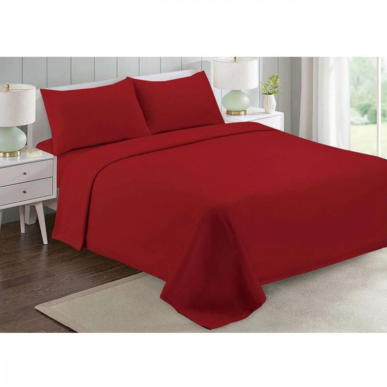 Sabanas De Polar 2.0 Plazas (queen) Rojo Otoño Invierno-0