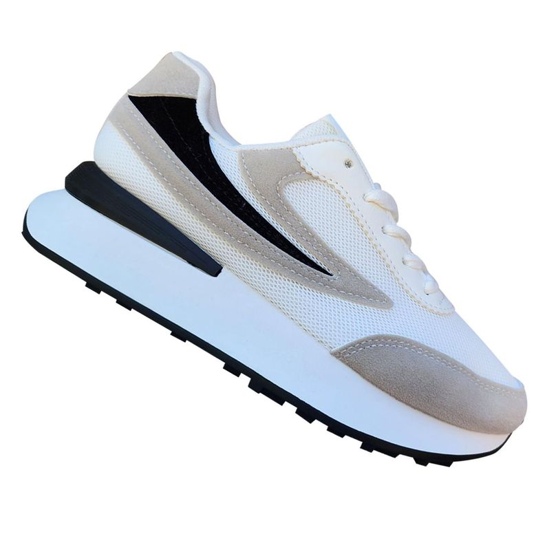 Zapatilla Deportiva De Mujer Con Malla Y Cordon Comoda 7481-0
