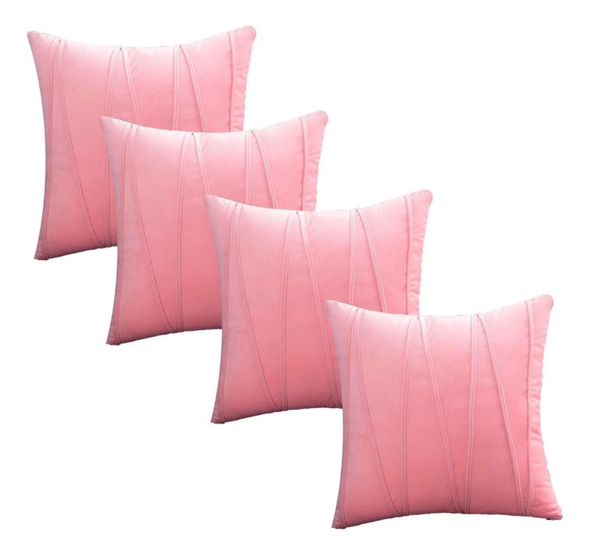 Fundas De Cojin Decorativa 45x45 Lineas Rosa PACK 4 U-1