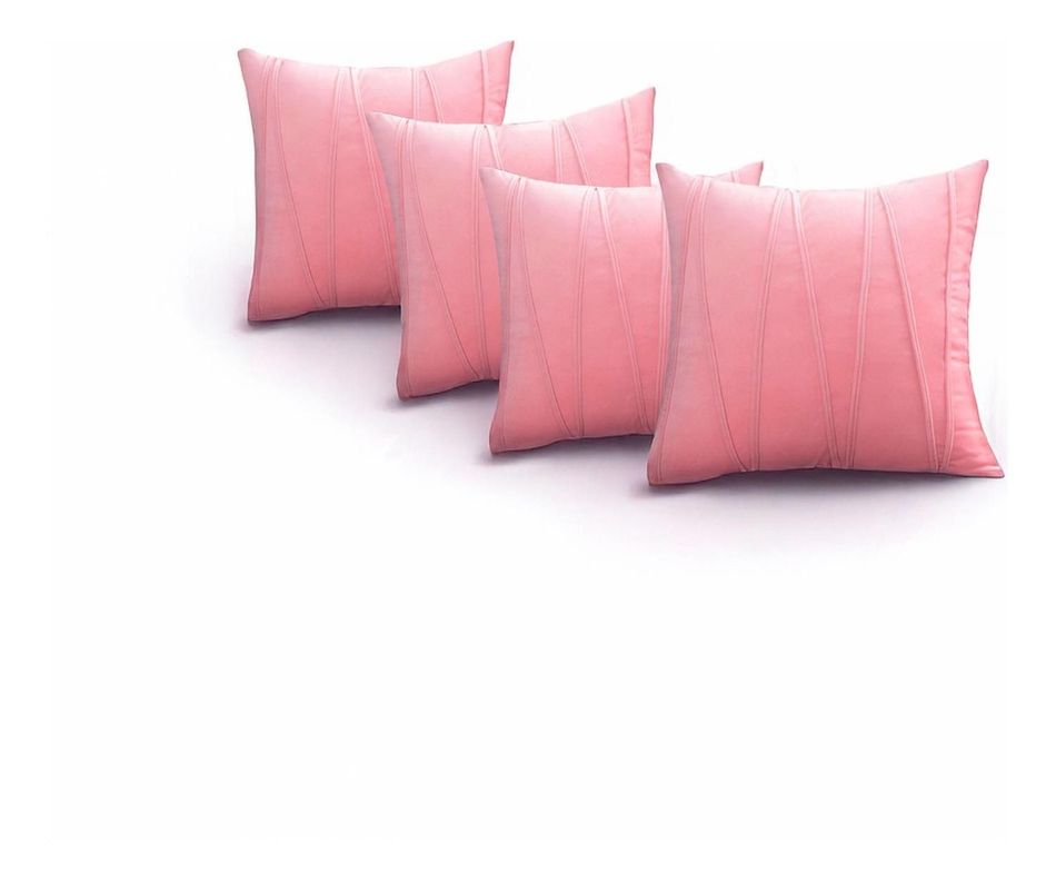 Fundas De Cojin Decorativa 45x45 Lineas Rosa PACK 4 U-2