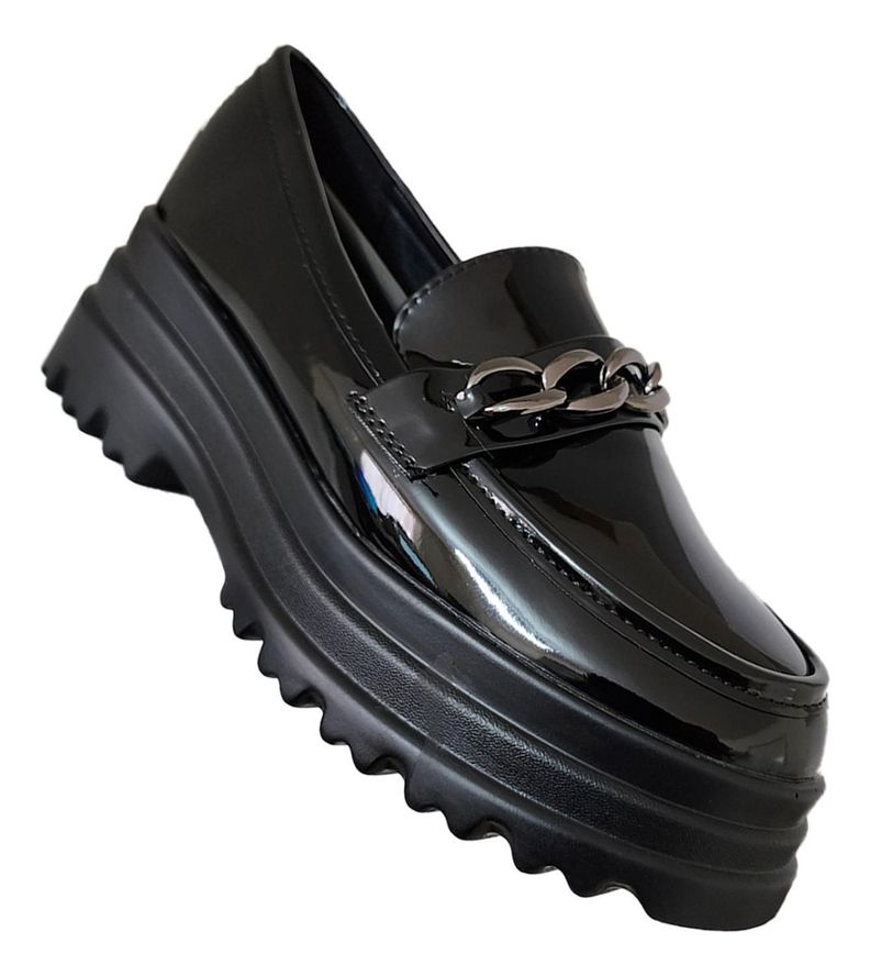 Mocasin Clasico Charol Con Plataforma Exclusive Woman 7285-0