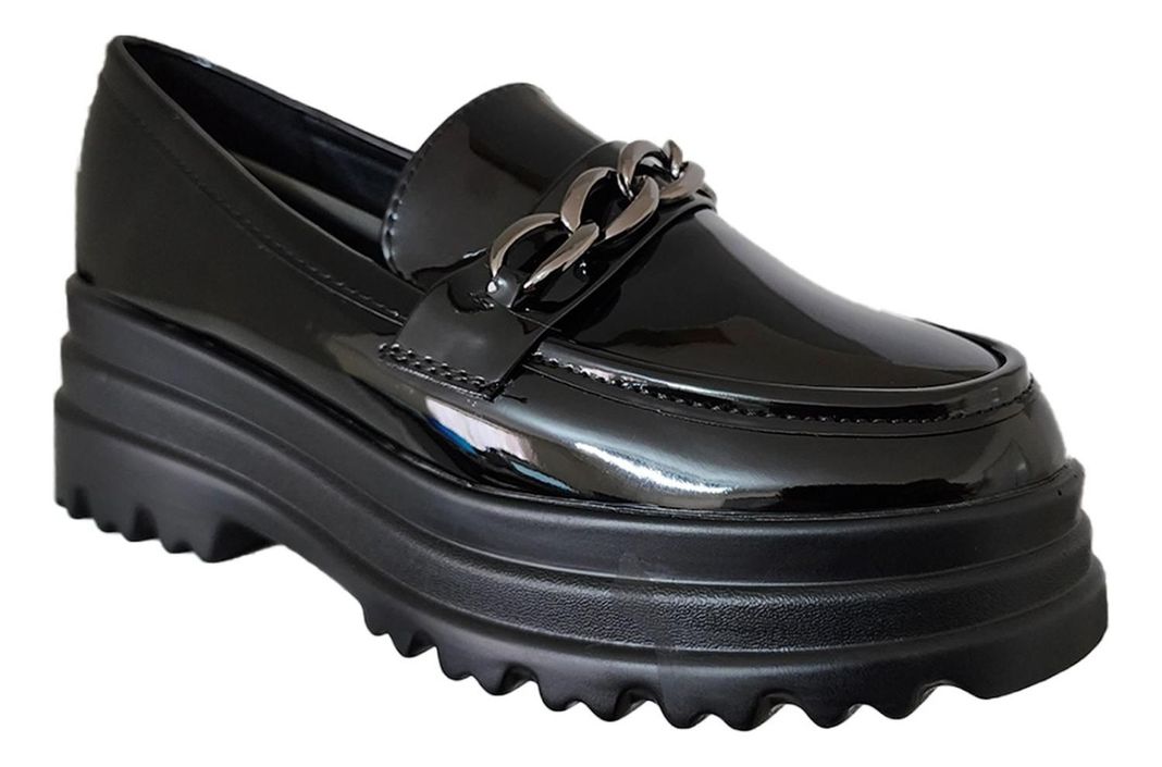 Mocasin Clasico Charol Con Plataforma Exclusive Woman 7285-1
