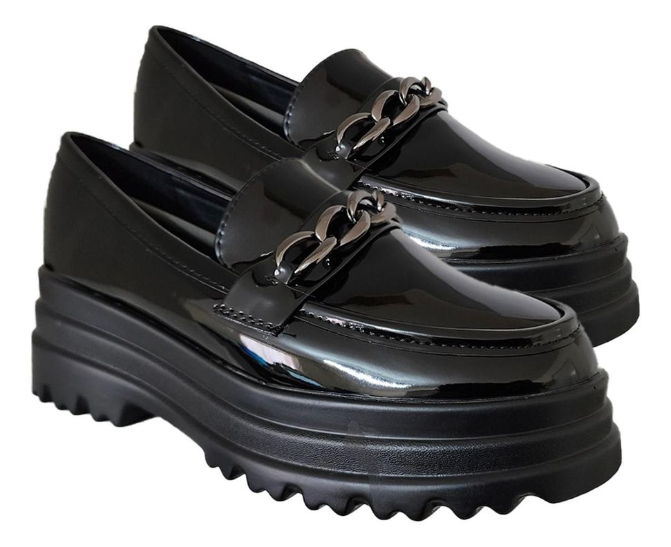Mocasin Clasico Charol Con Plataforma Exclusive Woman 7285-2