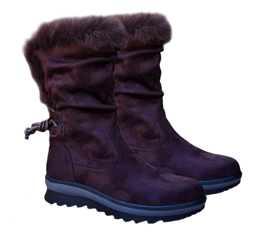 Botas Caña Alta Mujer Casual Tendencia Otoño Invierno Marrón - 7140-3