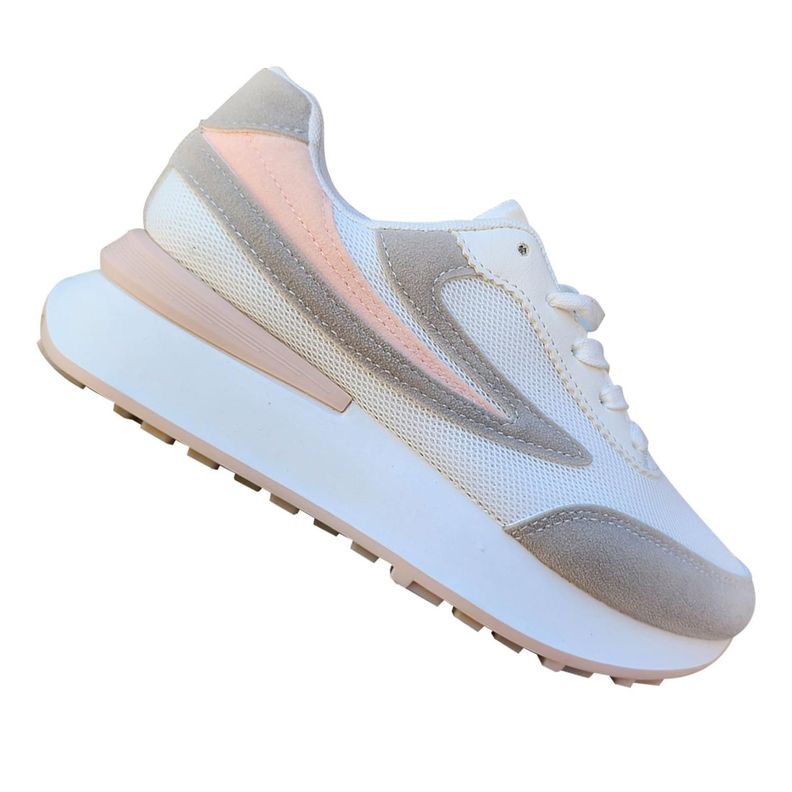 Zapatilla Deportiva De Mujer Con Malla Y Cordon Comoda 7482-0