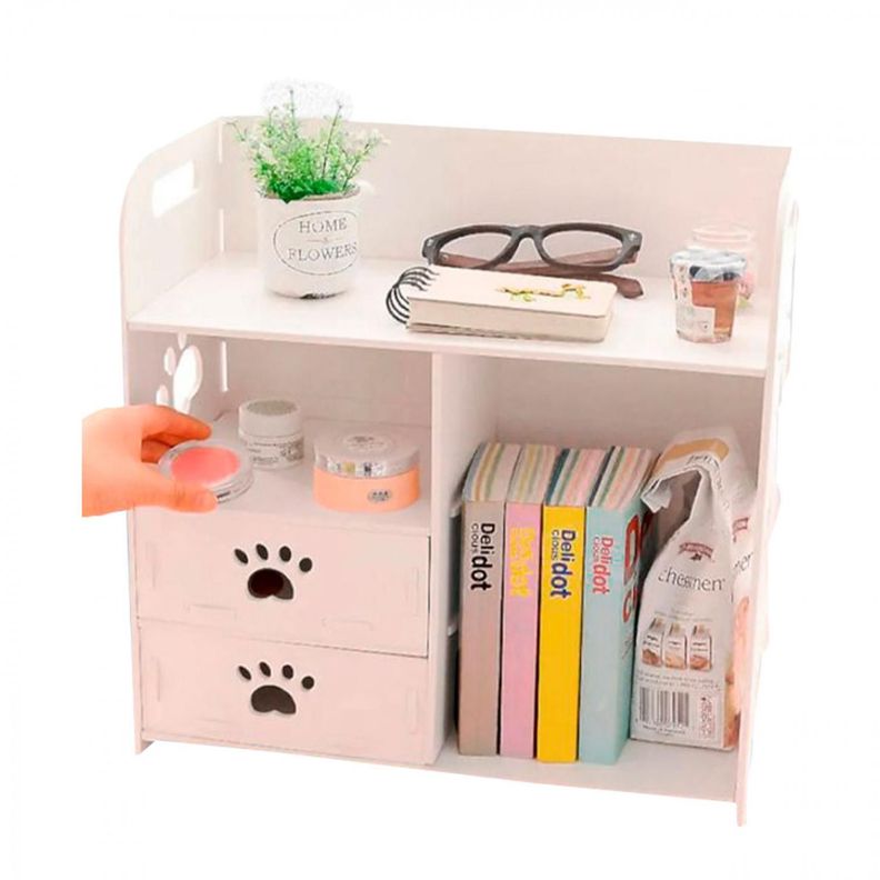 Mueble estante Organizador Blanco con Cajones Huella - 29cm de Alto-1