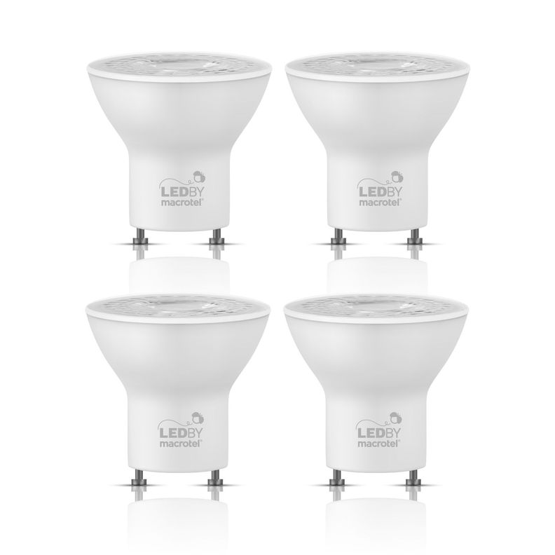Pack 4 Ampolletas Led GU10 5W Luz Fría-0