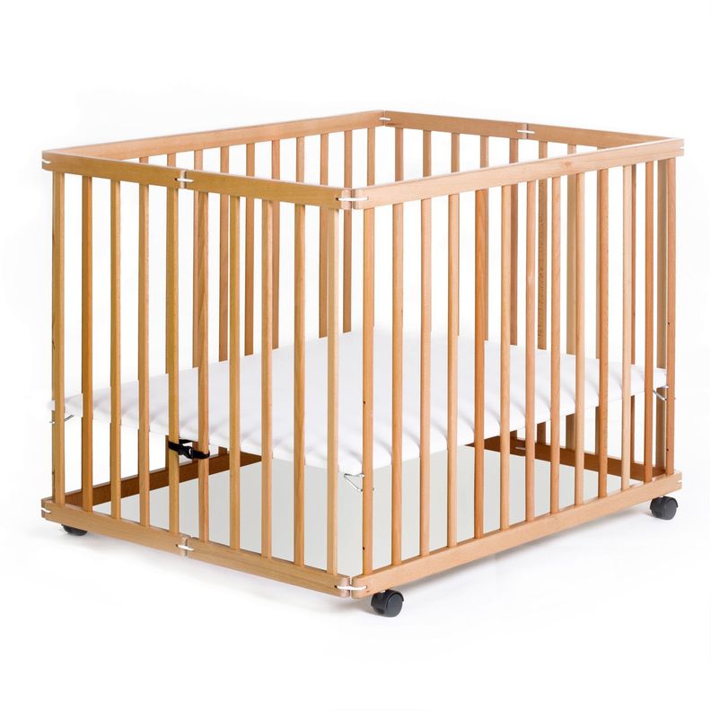 Corral Cuna 2 en 1 Altura Ajustable en Madera Happy Dino-2