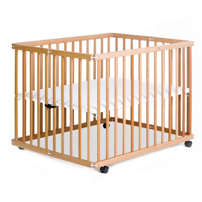 Corral Cuna 2 en 1 Altura Ajustable en Madera Happy Dino-3