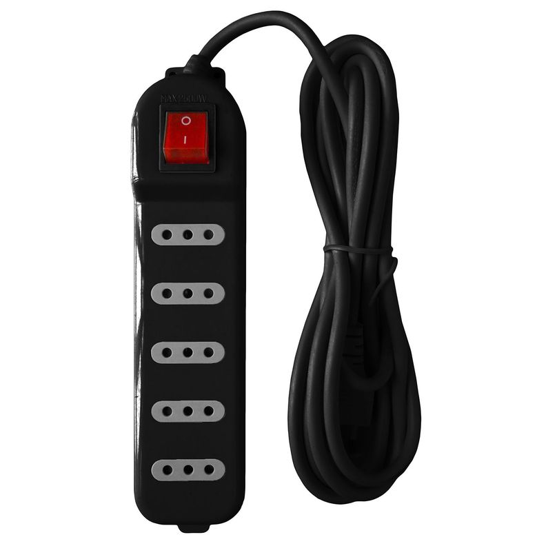 Alargador Zapatilla Switch 5 Posiciones 5 Metros Negro-2