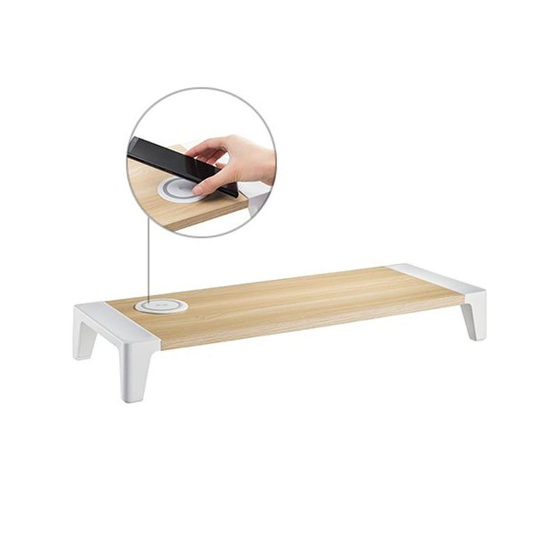 Soporte Monitor Elevador con Cargador Inalámbrico QI Macrotel-0