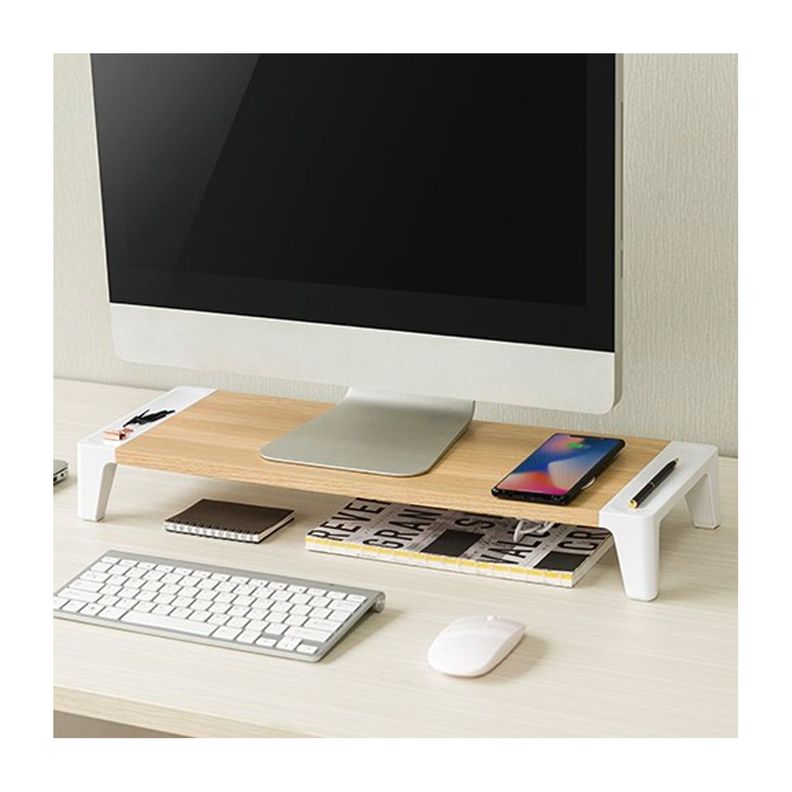 Soporte Monitor Elevador con Cargador Inalámbrico QI Macrotel-1