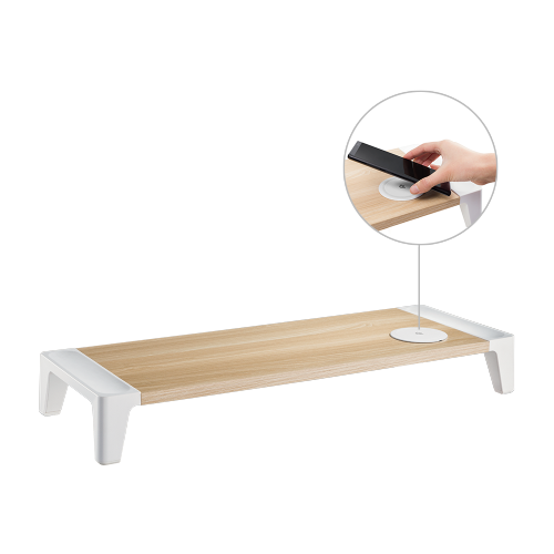 Soporte Monitor Elevador con Cargador Inalámbrico QI Macrotel-2