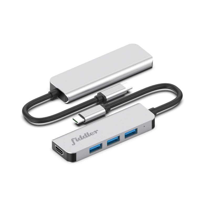 Adaptador USB C a HDMI 4K/30Hz + 3 USB 3.0/5Gbps Fiddler-2