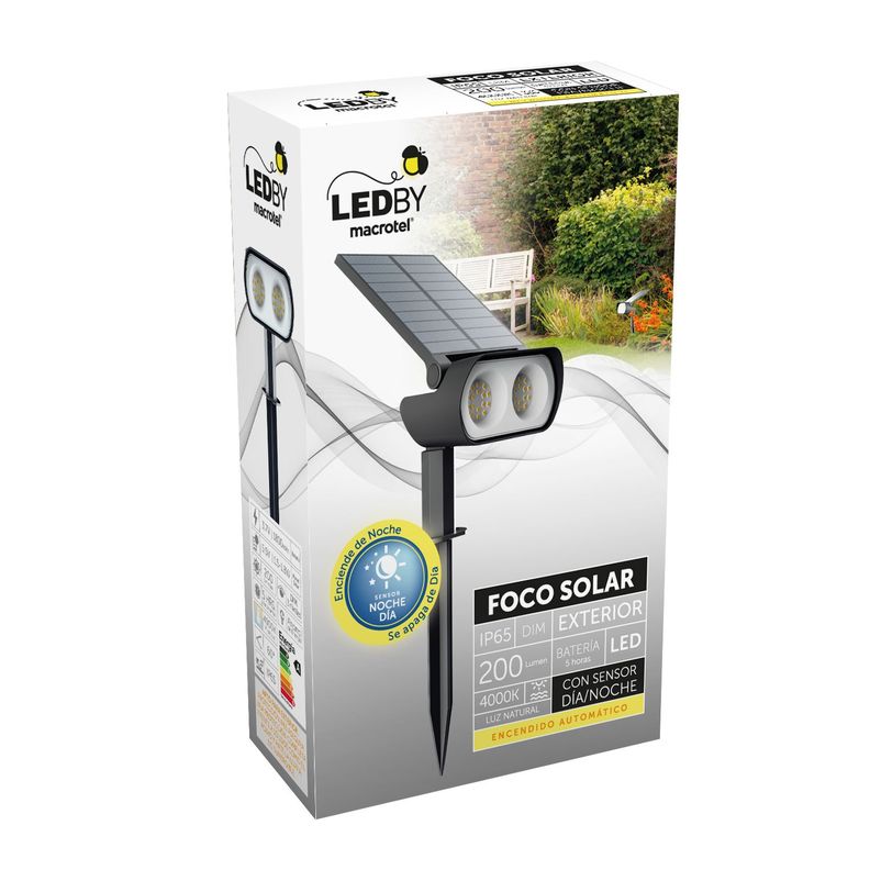 Foco Led Exterior con Panel Solar Luz Natural-3