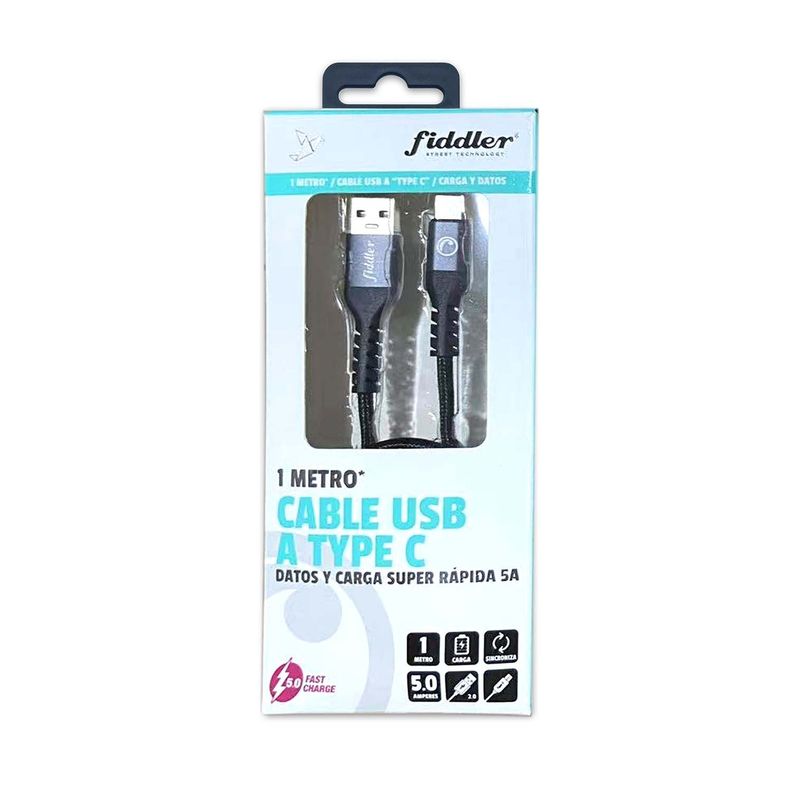 Cable USB C Carga Súper rápida 5A USB 2.0 1 mt. Fiddler-1