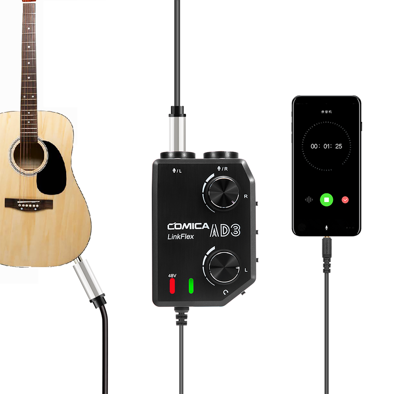Mixer Preamplificador Comica AX3 para Celulares y DSLR-2