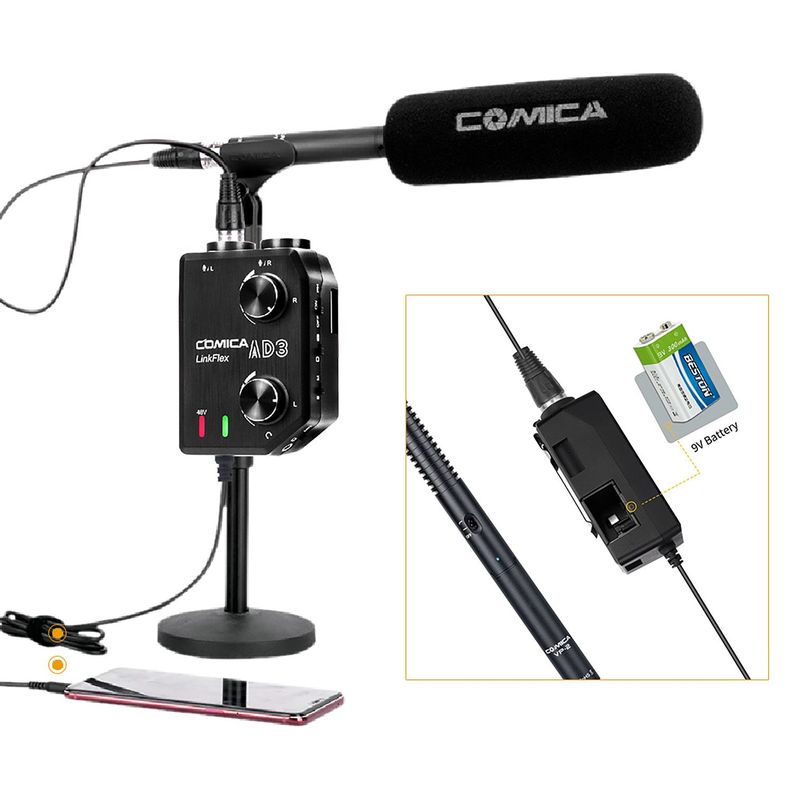 Mixer Preamplificador Comica AX3 para Celulares y DSLR-3