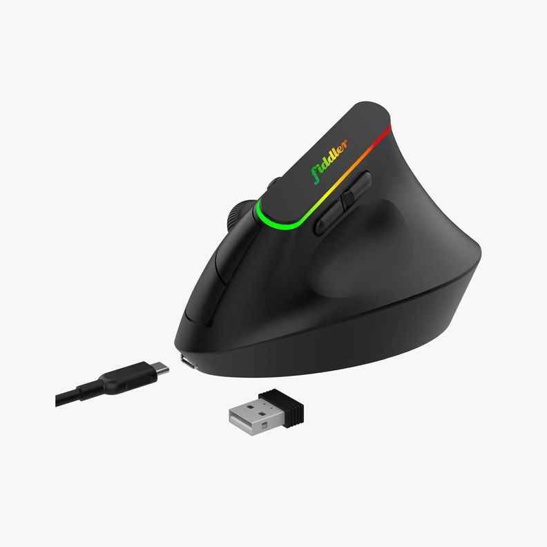 Mouse Vertical Bluetooth Recargable 1600Dpi Negro