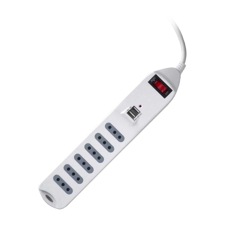 Alargador Zapatilla con Switch Macrotel 6 posiciones 2 USB-0