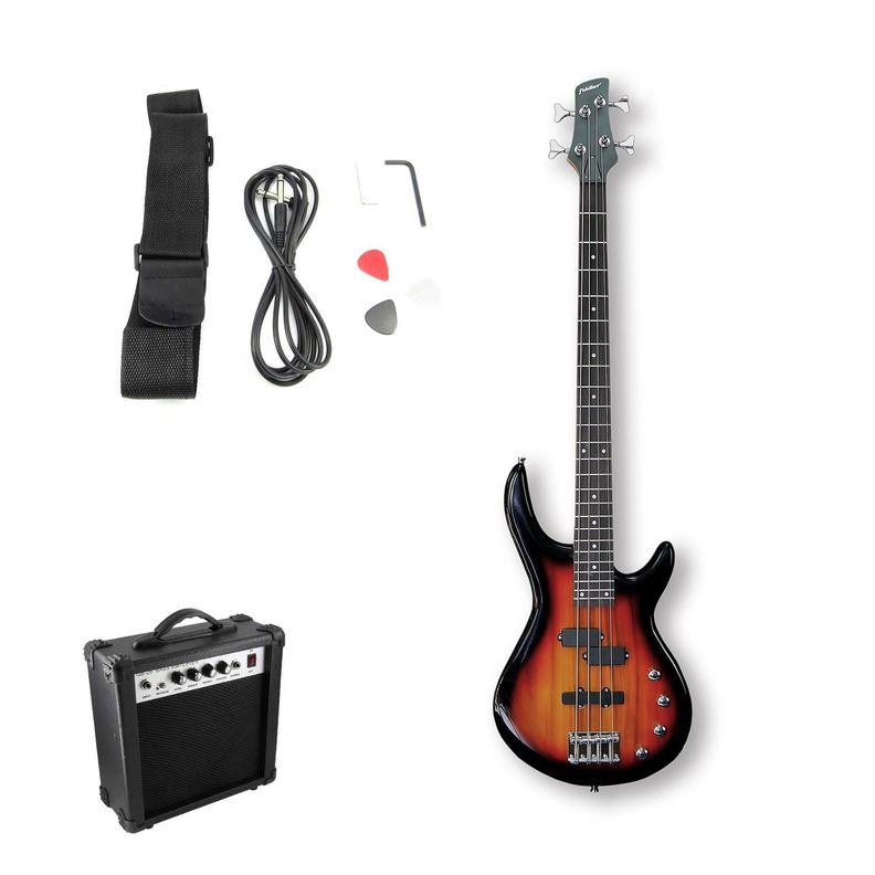Bajo Eléctrico Fiddler Sunburst + Amplificador 20W-0