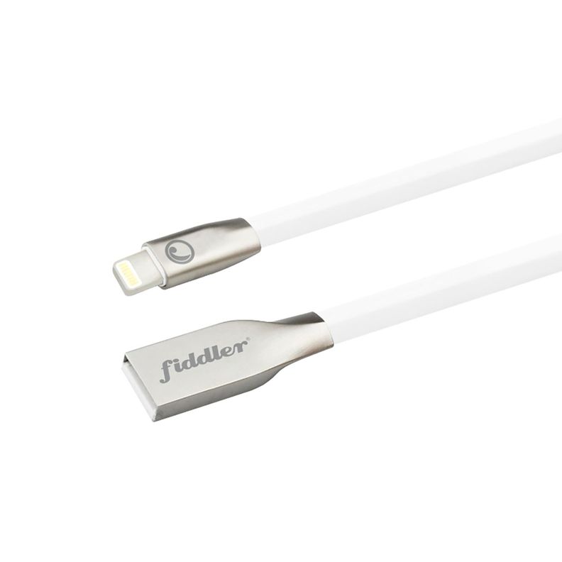 Cable iPhone Plano Lightning 2.0A Fiddler Blanco-0