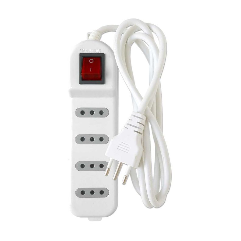 Alargador Zapatilla con Switch 4 posiciones 3 Metros Blanco-1