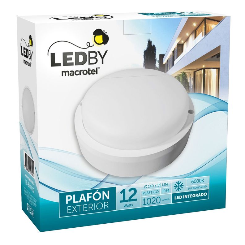 Plafón Exterior Redondo 12w Luz Fría-1