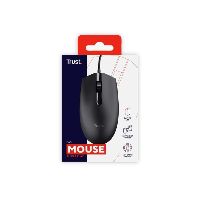 Mouse Basi Negro con Cable-2