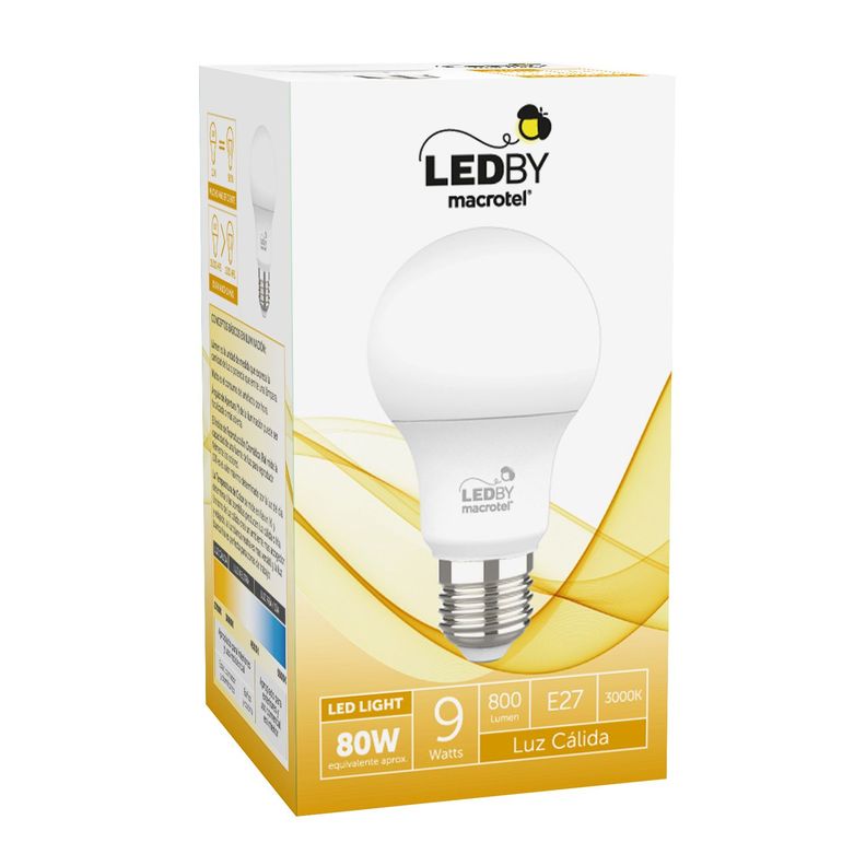 Ampolleta Led a60 9w Luz Cálida-1