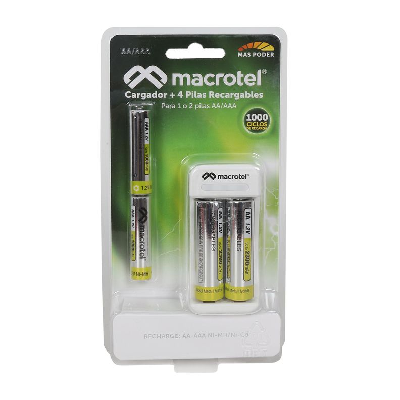 Cargador Pilas AA / AAA + 2 pilas AA 2300 y 2 pilas AAA 1000-0
