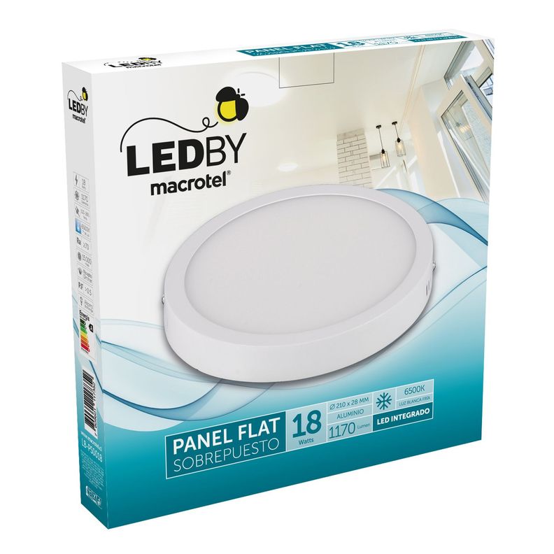 Plafón Sobrepuesto 18w Luz Fría Aluminio-1