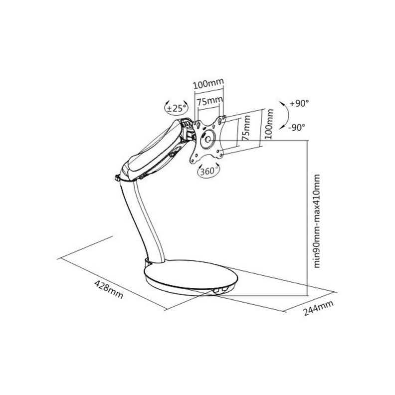 Soporte Monitor Hidraulico con Base 13" a 27" Macrotel-4