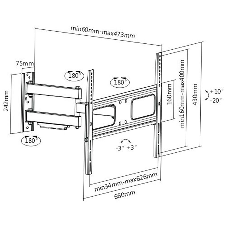 Soporte TV Universal Brazo Móvil Articulado 37"- 70" MV463-8