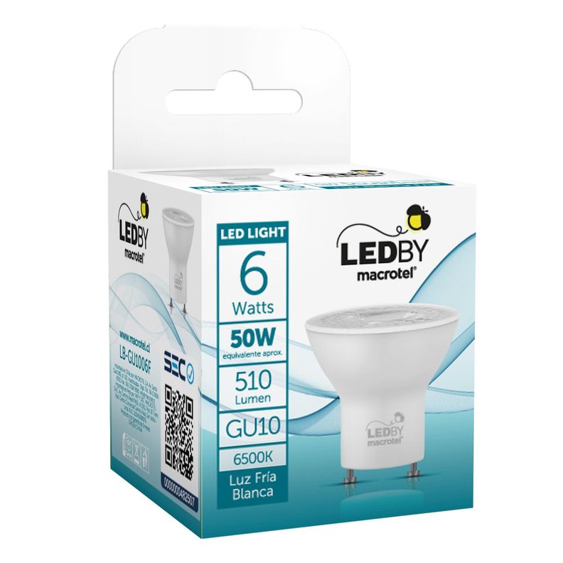 Ampolleta Led gu10 6w Luz Fría-1