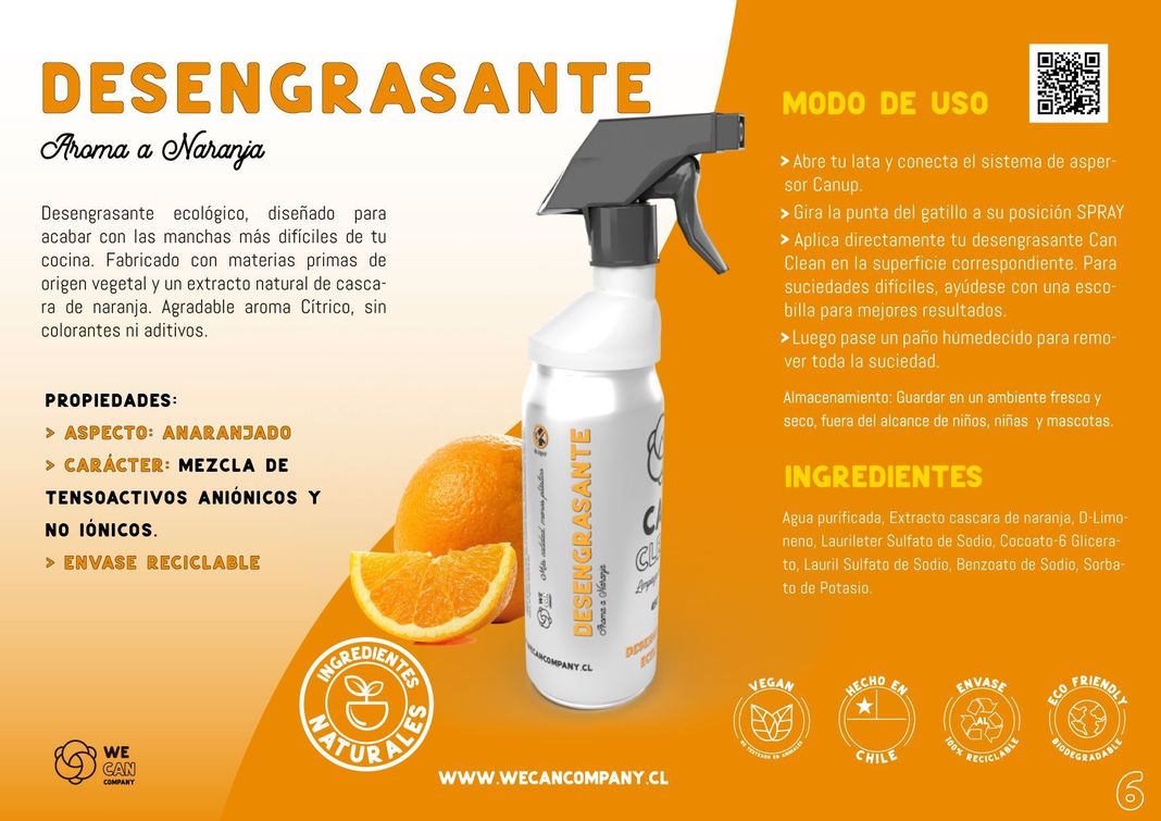 (Primera Compra) Desengrasante Ecológico en Lata Ingredientes Naturales 450 mL + Sistema Spray Canup-2