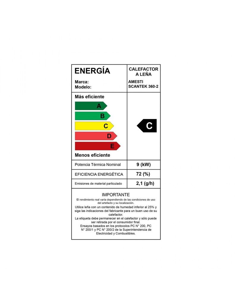 Calefactor a Leña Amesti Scantek 360-3