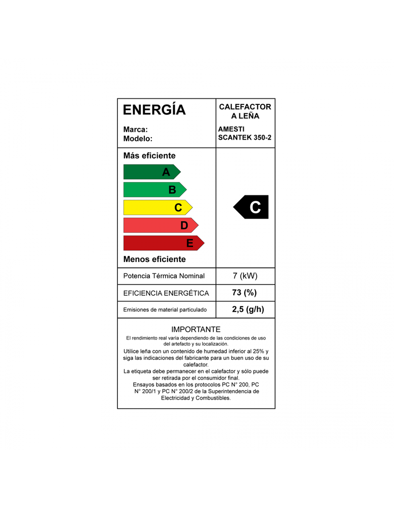 Calefactor a Leña Amesti Scantek 350-4